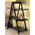 20130 Winsome Wood Black Composite Bookcase Ladder Type Transitional And Modern