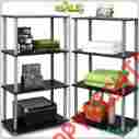 99557bk 4-tier Gy Furinno Shelving Compact Multipurpose Shelf Display Rack Rooms Home Office Living 736211519191