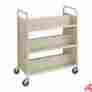 5357sa Yozos Book Carts Steel Double-sided Cart 3 Shelves On Each Side Sand 801593353807