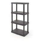 7807963617121 Blue Shelves Black Plastic Freestanding Shelving Unit