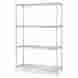 0352555 84179 Lorell Wire Shelving Add-on Unit 4 Shelf 2 Post 48 X24 Chrome 035255841795