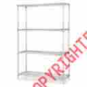 0352556 84185 Lorell Wire Shelving Add-on Unit 4 Shelf 2 Post 36 X24 Chrome 035255841856
