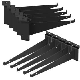 Aliswat 737055896196 Heavy Duty Slatwall Shelf Bracket 10-pcs 8-inch Black With Lip Home And Retail Aliswat 737055896196 Heavy Duty Slatwall Shelf Bracket 10-pcs 8-inch Black With Lip Home And Retail