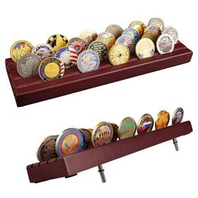 Asmileindeep 788988288084 Challenge Coin Display Holder Solid Wood Large Mahogany