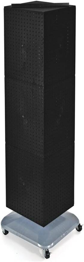 701465-blk Azar Displays Standard Four-sided Interlocking Pegboard Floor Black