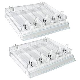 225830-short-clr Azar Displays 850031422957 Adjustable Short Divider Bin Cosmetic Tray With Pushers - Cu 225830-short-clr Azar Displays 850031422957 Adjustable Short Divider Bin Cosmetic Tray With Pushers - Cu