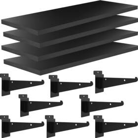 Beaptcely 313052670658 4 Pack Wooden Slatwall Shelf 15.7 X 5.9 Inch Shelves With Metal Bracke Beaptcely 313052670658 4 Pack Wooden Slatwall Shelf 15.7 X 5.9 Inch Shelves With Metal Bracke