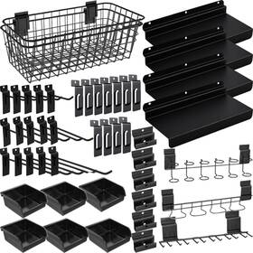 Bt464 Beaptcely 40-piece Slatwall Organizer Kit - Includes Hooks Shelves Baskets