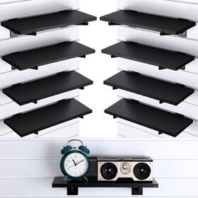Beeveer 313115514547 8 Pack Wooden Slatwall Shelf Set 15.7 5.9 Inch Black Shelves