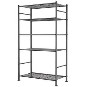 Bolduck Zw5kd 5 Tier Shelf Organizer Rack Metal Shelving Unit Black