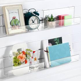 Briwooody 711181557534 4 Pack Slatwall J Ledge Shelf Clear Acrylic Shelves Hanging Storage Ac Briwooody 711181557534 4 Pack Slatwall J Ledge Shelf Clear Acrylic Shelves Hanging Storage Ac