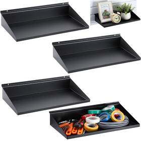 Rry-briwooody-1793 Briwooody 4 Pcs Slatwall Shelves 16 X 8 Inch Metal Black Heavy Duty Wa Rry-briwooody-1793 Briwooody 4 Pcs Slatwall Shelves 16 X 8 Inch Metal Black Heavy Duty Wa