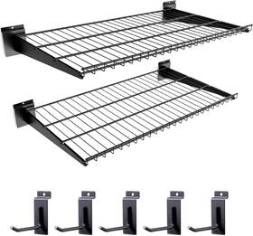 Ccpanda 640486345938 2 Pack Slatwall Shelves 24x16.5 Inch Accessories Heavy Duty Metal Sla