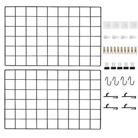 Ciklcix 683132744594 Metal Grid Wall Panel Black Wire Photo Display 2 Pack