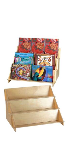 4904 Clear Solutions 16 Inch Wide X 3.5 Deep 3 Tier Wooden Retail Display Shelving