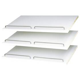 Closet Evolution 018098104074 14 Inch D X 24 W 0.625 H Classic White Shoe Shelf 3-pack