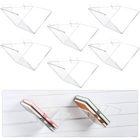Jyi-colingmill-1970 Colingmill 6 Pcs Acrylic Slatwall Angled Shelves Inch X6 Clear Floating Sla