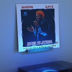 Coolgift Mart 790885698743 Now Playing Vinyl Record Stand Wall Mount Light Up Brown