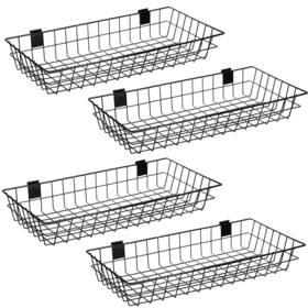 Sr-coume-2716 Coume 4 Pack Extra Large Slatwall Baskets 24 Inch X 12 Metal Ventilated Han