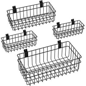Slatwall-04b Daanxw 4 Pack Large Size Slatwall Baskets Set Ventilated Metal Hanging Storage Slat Slatwall-04b Daanxw 4 Pack Large Size Slatwall Baskets Set Ventilated Metal Hanging Storage Slat