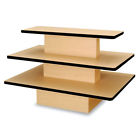 Db-20018m-1036 Mobile Tier Rectangular Merchandise Display Table With Caster Kit Maple