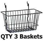 Deep " 3 Wide 12 Black Slatwall 6 Baskets Metal Lot Deep " 3 Wide 12 Black Slatwall 6 Baskets Metal Lot