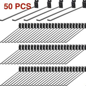 Displays101 Swh8b 50-pack 8 Inch Black Slatwall Peg Hooks Heavy Duty Metal Retail Display