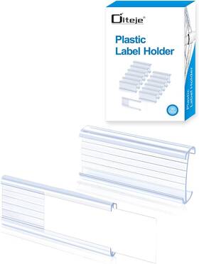 Diteje D0104a01 30 Pack Plastic Wire Shelf Label Holder Removable Shelving Rack Clips Wit