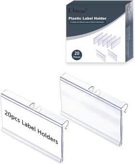 D0113a02 Diteje 20 Pack Plastic Wire Shelf Label Holder Shelving Rack Retail Sign Hook La