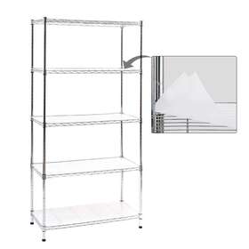 Rl200-5c Efine Shelving Unit 60 Inch X30 X14 5-tier Alloy Steel Adjustable Height Chrome Rl200-5c Efine Shelving Unit 60 Inch X30 X14 5-tier Alloy Steel Adjustable Height Chrome