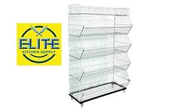 Elite Kitchen Supply 36 19 55 Inch Retail Display 5 Tier Wire Grid Shelf Merchandise Rack Stand With Wheels Elite Kitchen Supply 36 19 55 Inch Retail Display 5 Tier Wire Grid Shelf Merchandise Rack Stand With Wheels