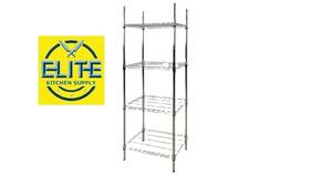 H71xw24xd18 Elite Kitchen Supply New Commercial 4 Tier Wire Metal Shelving Adjustable Shelf Nsf 24 Inch X 18 71