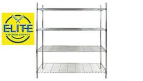 Ld15045180a4c Elite Kitchen Supply New Commercial 4 Tier Wire Metal Shelving Adjustable Shelf Nsf 60 Inch X 18 71 Ld15045180a4c Elite Kitchen Supply New Commercial 4 Tier Wire Metal Shelving Adjustable Shelf Nsf 60 Inch X 18 71