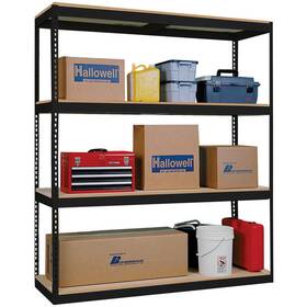 Fixturedisplays Ws-drhc484884-4s-me Hallowell 48 Inch 84 Black 3- Shelf Boltless Shelving Decking 4200lb Capacity