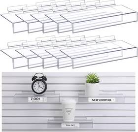 Fumete 726084569683 10 Pack Clear Acrylic Slatwall Shelves 4 X Inch For Retail Display Or Home Us Fumete 726084569683 10 Pack Clear Acrylic Slatwall Shelves 4 X Inch For Retail Display Or Home Us