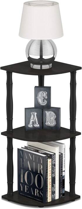 Furinno 18031 Turn-n-tube 3-tier Corner Display Classic Tube Espresso/black