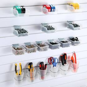 Glikceil-plastic-78 Glikceil 18 Pcs Slatwall Cups Bins Set Wall Organizer With Clear