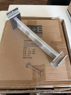 940-sw9c-bc Grand Benedicts 8 Pc 9 Inch Slatwall Hangrail Bracket Holding 1-3/4 X 1/2 Rectangular