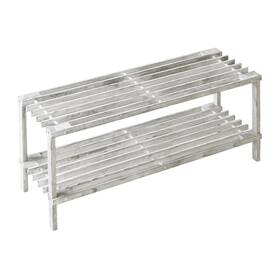 Honey-can-do Sho-08413 Honey-can-do 2-tier Wood Shoe Rack Grey 30 Lbs Gray