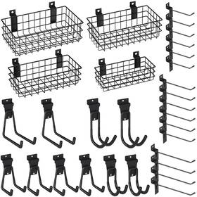 Nc-182 Incly 30pcs Slatwall Accessories Set Includes 4 Pack Ventilated Metal Wire Slatwal