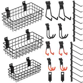 Incly Nc0188 27pcs Slatwall Accessories Kit Includes 3 Pack Ventilated Metal Wire Slat Wa