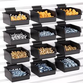 Incly Nc0224 12 Pack Slatwall Bins With Hooks Plastic Accessories Containers B Inch