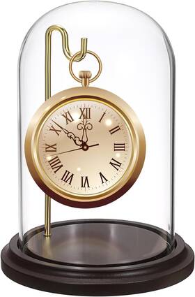 Jxy-us-00304 Juxyes Clear Watch Glass Display Dome Cloche With Hook Dark Brown Base