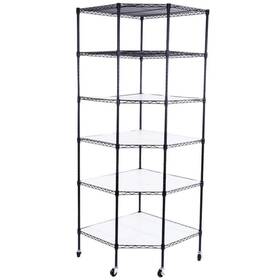 Karl Home 302992573259 Shelving Units 26.77 Inch Heavy Duty 6-tier Metal Rolling Garage Black Karl Home 302992573259 Shelving Units 26.77 Inch Heavy Duty 6-tier Metal Rolling Garage Black