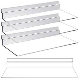 Kathfly Kathfly-supplies-8 16 Pack 4 X 10 Inch Slatwall Shelves Hanging Accessories Clear