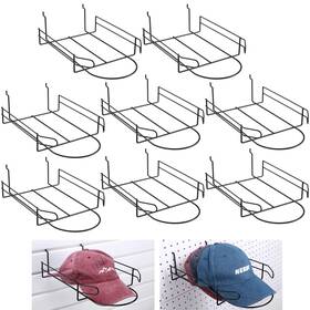 Kigley Display-2025 8 Pcs Wire Hat Display Racks For Slatwall Black Metal Baseball Mult