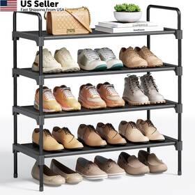 Kitsure 4322-n Shoe Rack For Closet Organizer 26.6 Inch Wide - 4 Tiers Black