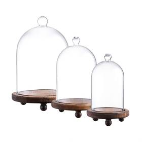 Kmwares 690770456789 3pcs Glass Bell Shape Dome 5.7 Inch /4.9 /4.3 Cloche Display Various D Kmwares 690770456789 3pcs Glass Bell Shape Dome 5.7 Inch /4.9 /4.3 Cloche Display Various D