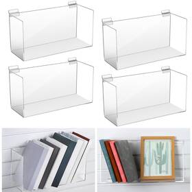 Kritkin Ks-kritkin-0666 2 Pcs Slatwall Shelves 16 Inch L X 6 W 7.7 H Clear Acrylic Book Shelf F