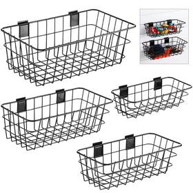Layhit-udca-818318 Layhit 4 Pcs Slatwall Baskets Metal Wall Mounted Panel Hanging Wire Basket Layhit-udca-818318 Layhit 4 Pcs Slatwall Baskets Metal Wall Mounted Panel Hanging Wire Basket
